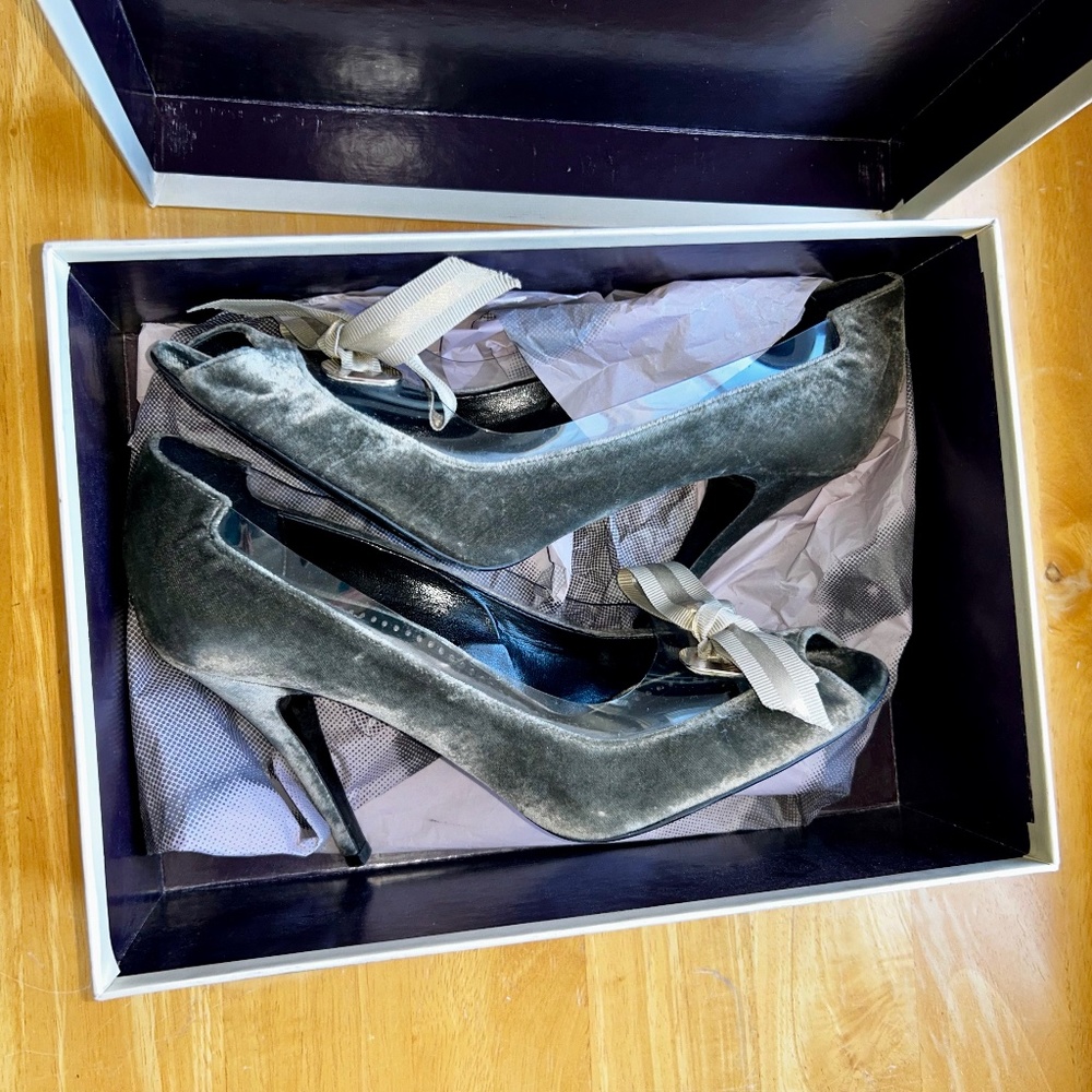 Stella McCartney velvet peep-toe heels 8.5/9.0 - Picture 2 of 14